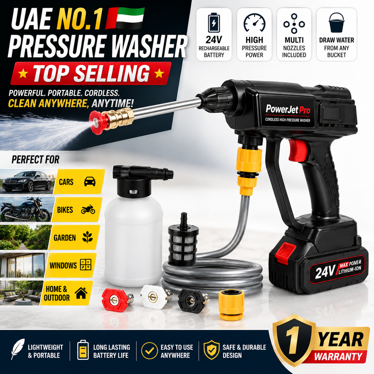 PowerJet Pro High-Pressure Gun Washer